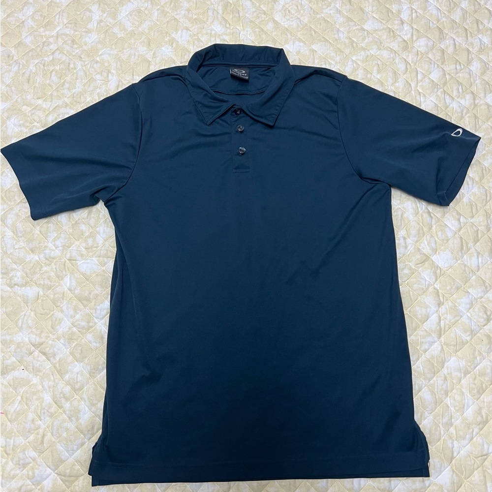 Oakley Mens Size L Regular Fit Performance Polo Shirt Short Sleeve Blue Golf